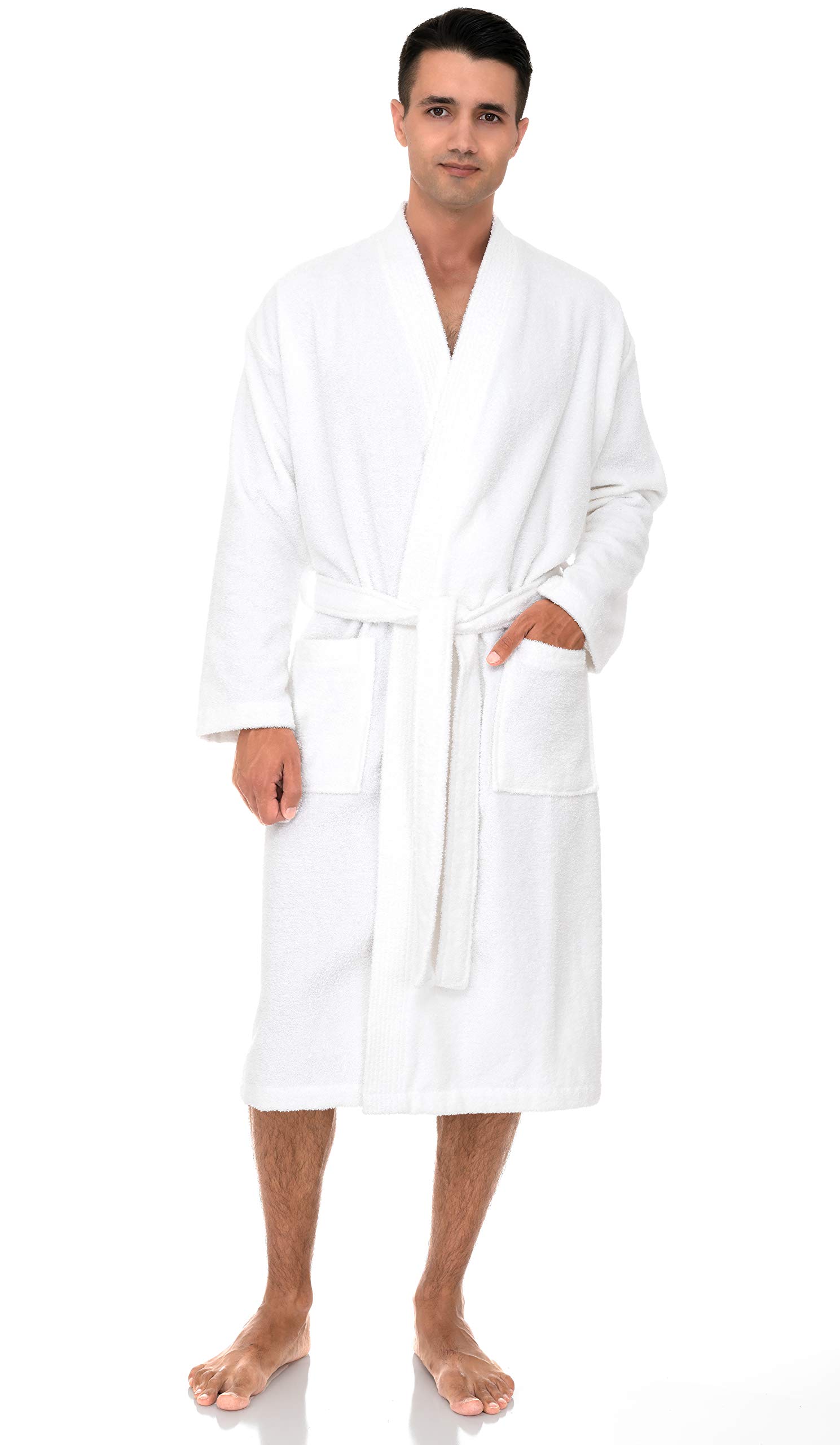 Premium Men's Cotton Terry Cloth Bathrobe - Soft & Absorbent Spa Robe for Men - Perfect for Lounging, Post-Shower & Relaxation at Home