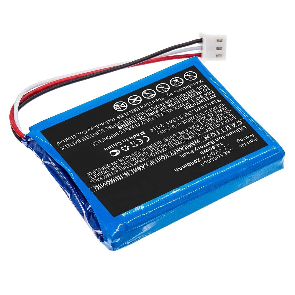 Synergy Digital Equipment Battery - Li-ion 7.4V 2000mAh Replacement for ALPSAT AS1005060 - Perfect for Industrial Equipment, Medical Devices & Portable Electronics