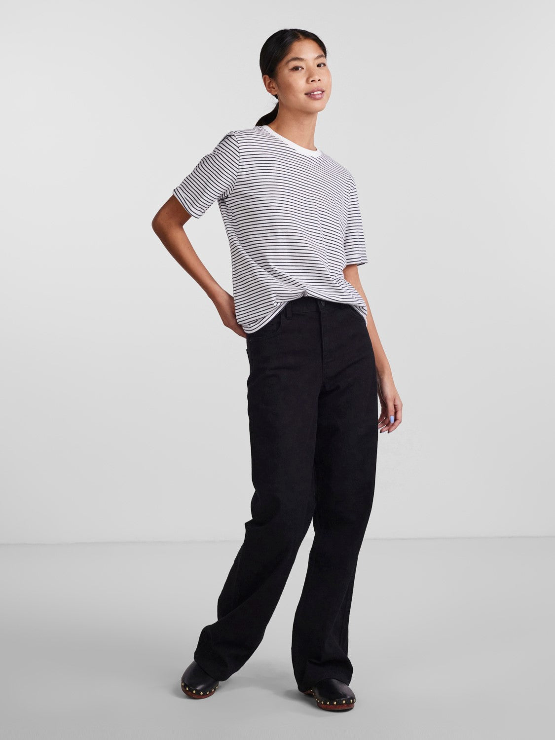 Cria Fold T-Shirt for Men & Women - Soft Cotton Crew Neck Tee in Bright White & Maritime Blue - Perfect for Casual Wear, Travel, and Everyday Comfort