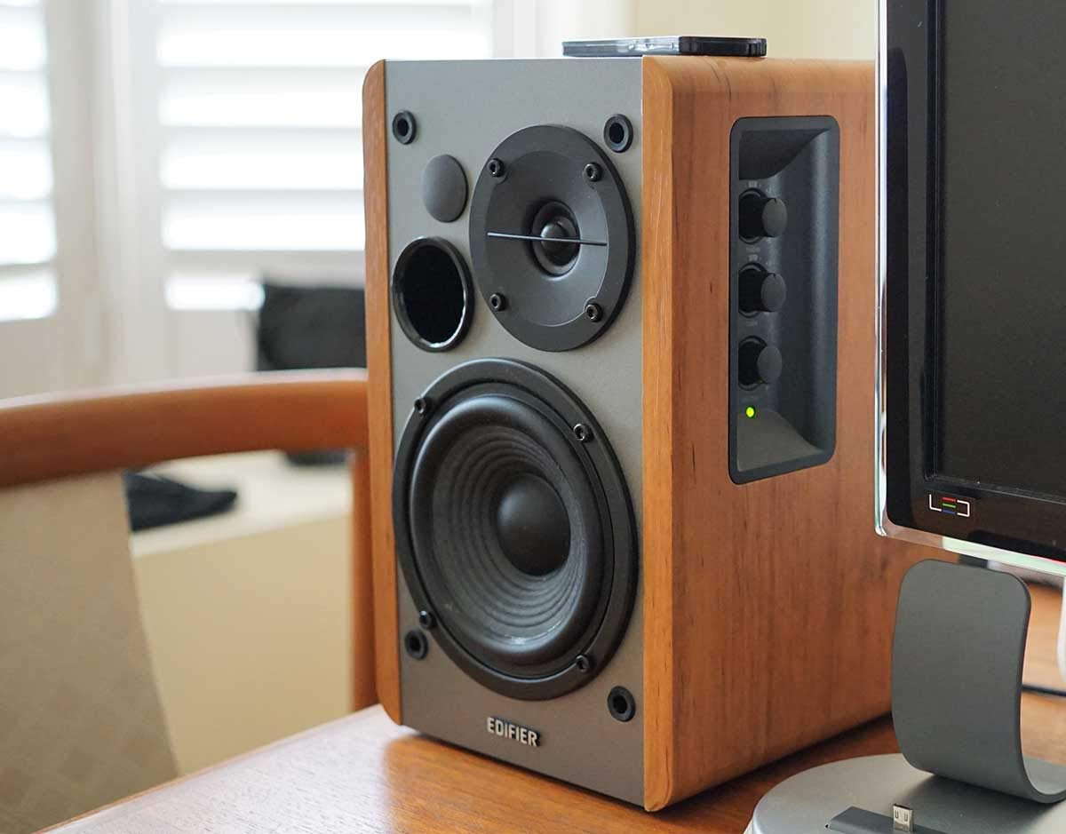 R1280T Active Powered Bookshelf Speakers - 42 Watts RMS, 2 x RCA Inputs - Perfect for Home Audio, Gaming & Music Studios