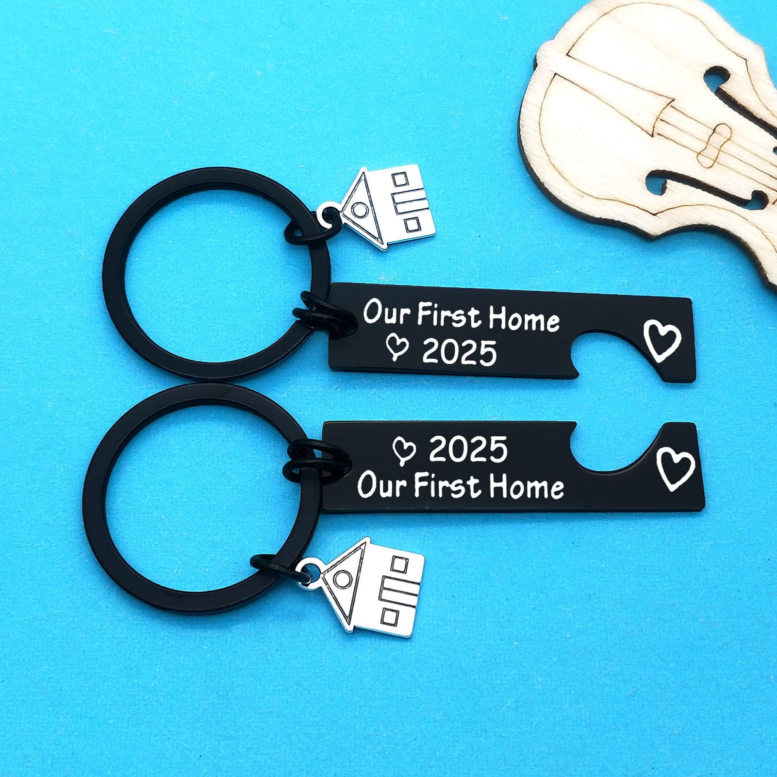 Our First Home 2025 Keychain - New House Keychain Gift for Couples, Friends & Family - First Homeowner Gift Idea - Perfect Housewarming Present for New Homeowners - Great for House Keys, Welcome Gifts & New Home Celebrations