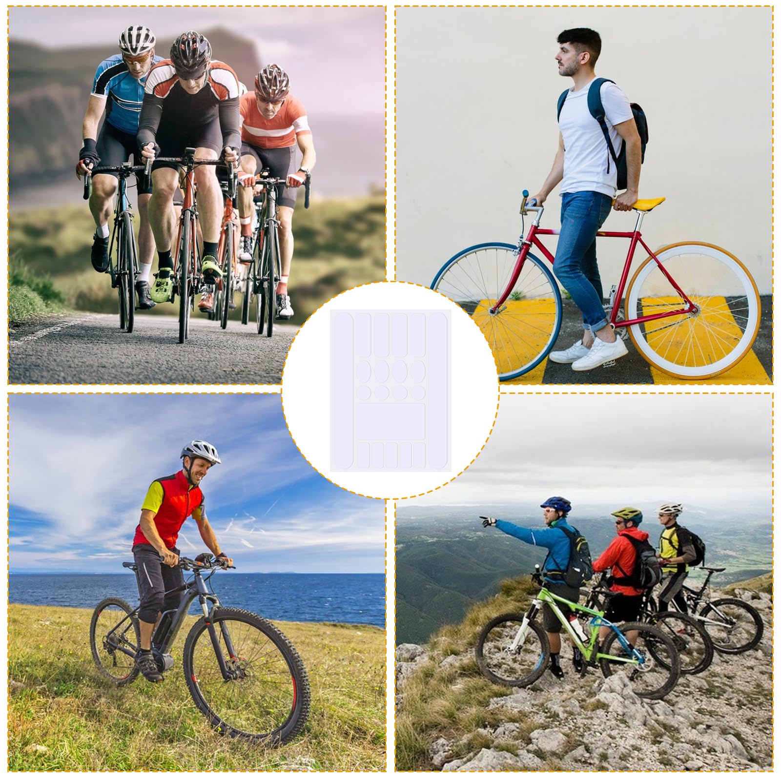 3PCS Clear Bike Frame Protection Tape - Anti-Scratch Adhesive Film Guard for Mountain/Road/Folding Bikes - Chainstay, Front Fork & Frame Protector | Ideal for Cycling, Commuting & Off-Road Adventures