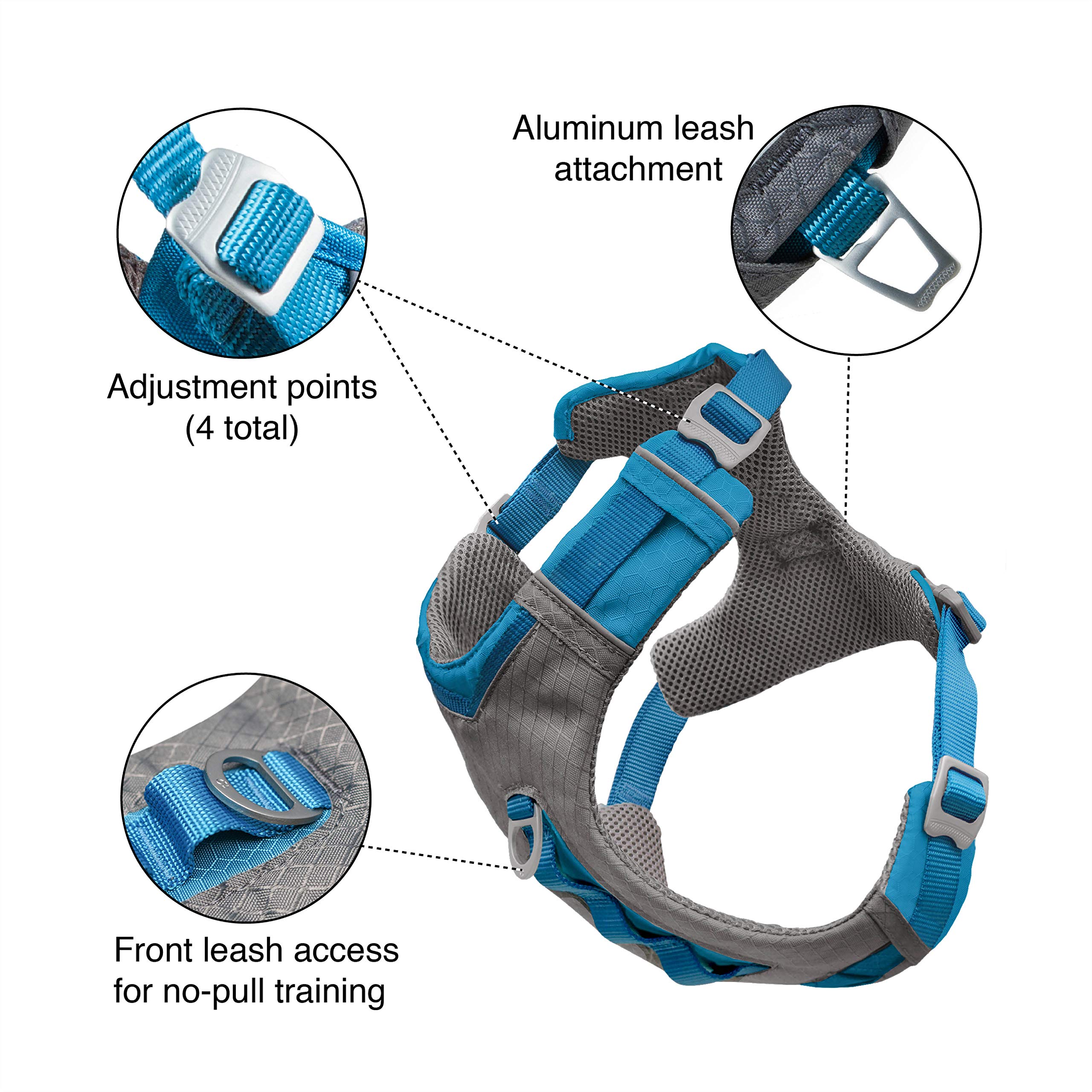 Kurgo Journey Air Dog Harness - Breathable & Adjustable Pet Harness for Small Dogs, Orange, Size S - Perfect for Hiking, Walking & Outdoor Adventures
