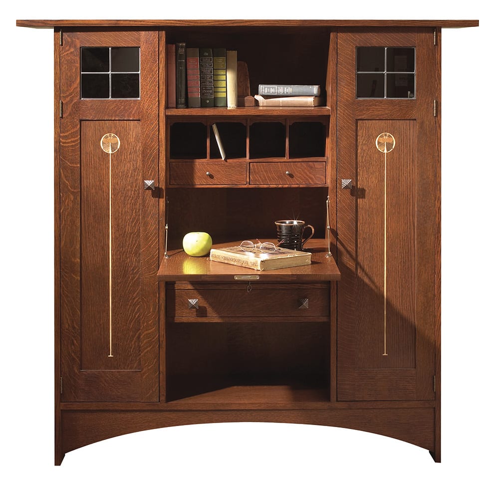 Harvey Ellis Fall Front Bookcase with Wood Doors - Stylish Storage for Books & Decor - Perfect for Living Room, Office, or Library Organization