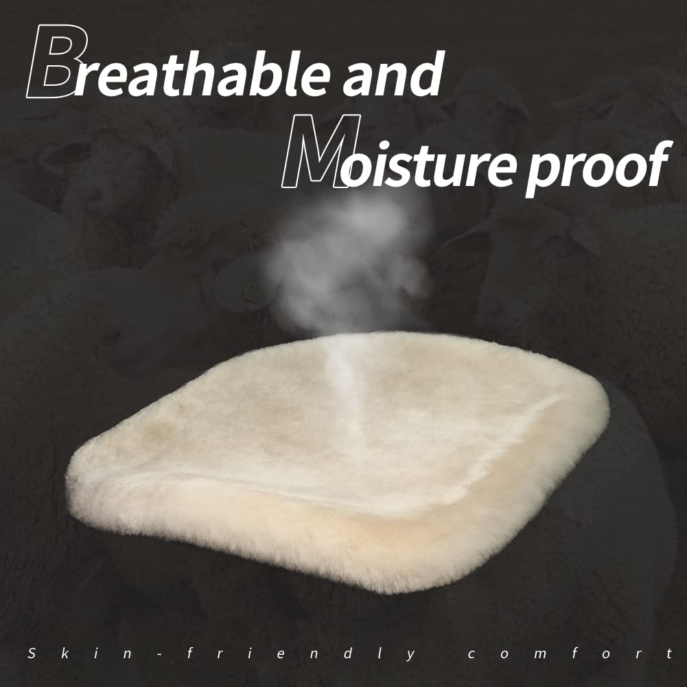 Genuine Sheepskin Car Seat Cushion Cover - 2 Pcs Set for Cars, Trucks & SUVs - Premium Comfort & Protection for Driver & Passenger Seats - Soft Grey Car Accessories for Office Chairs & Long Drives