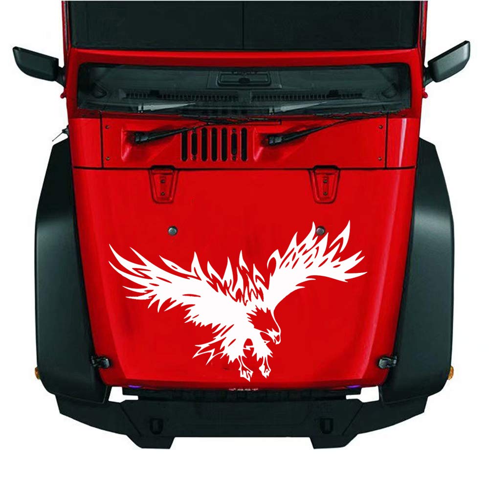 Eagle Car Decal Vinyl Stickers - Universal White Car Graphics for Hood, Body, Side & Rear Window - Enhance Your Vehicle's Style for Outdoor Adventures