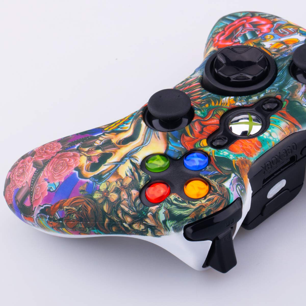 9CDeer Silicone Protective Sleeve Case Cover with 8 Thumb Grips for Xbox 360 Controller - Water Transfer Design, Anti-Slip Skin, Durable Gaming Accessories (Monsters Pattern) - Perfect for Gaming Sessions, Long Play Protection, and Enhanced Grip Comfort