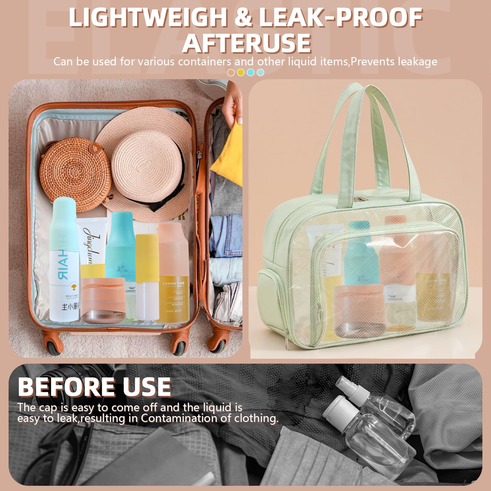 12 Pack Silicone Bottle Covers - Elastic Leak-Proof Sleeves for Travel Toiletries | Cruise & Airplane Essentials | Perfect for Women & Men's Luggage Accessories | Ideal for Shampoo, Lotion & Liquid Containers During Travel