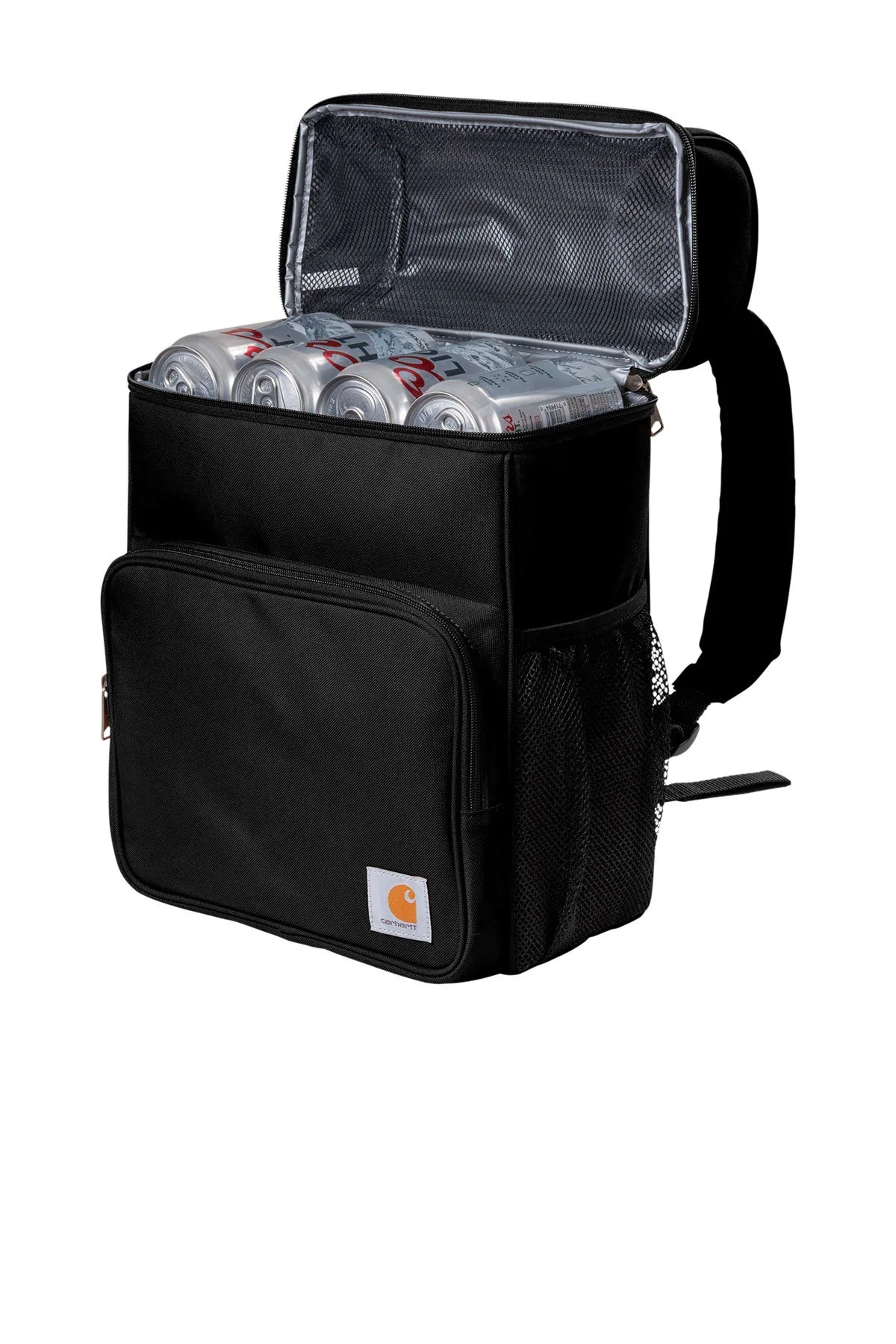 Carhartt 20 Can Insulated Backpack Cooler - Black | Heavy-Duty Portable Cooler for Camping, Hiking & Outdoor Adventures