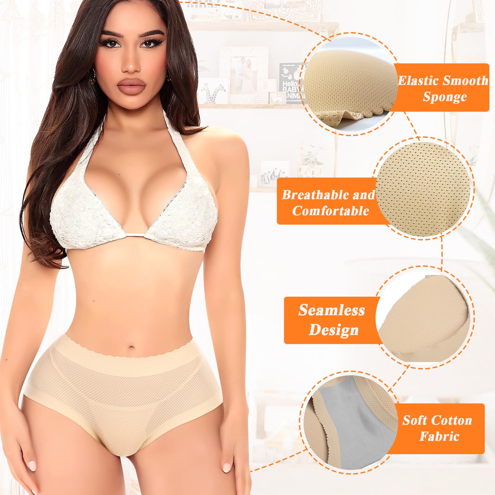 DERCA Butt Lifter Panties for Women - Seamless Padded Underwear with Booty Enhancer Pads | Hip Lifting Shapewear for Everyday Wear & Special Occasions