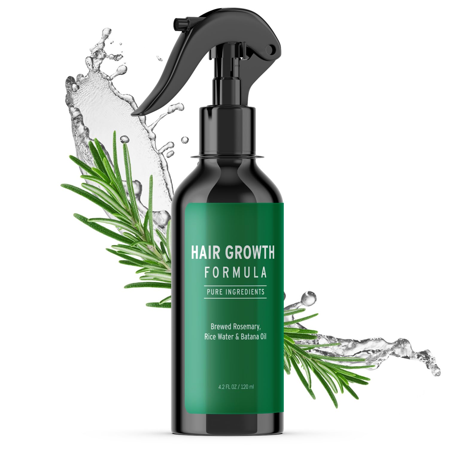 Rosemary Water Hair Growth Spray with Rice Water & Batana Oil - Biotin, Citrus Peel & Mint Scalp Treatment to Strengthen Hair & Promote Growth (4.2 fl oz) - Perfect for Daily Hair Care & Thinning Hair Solutions