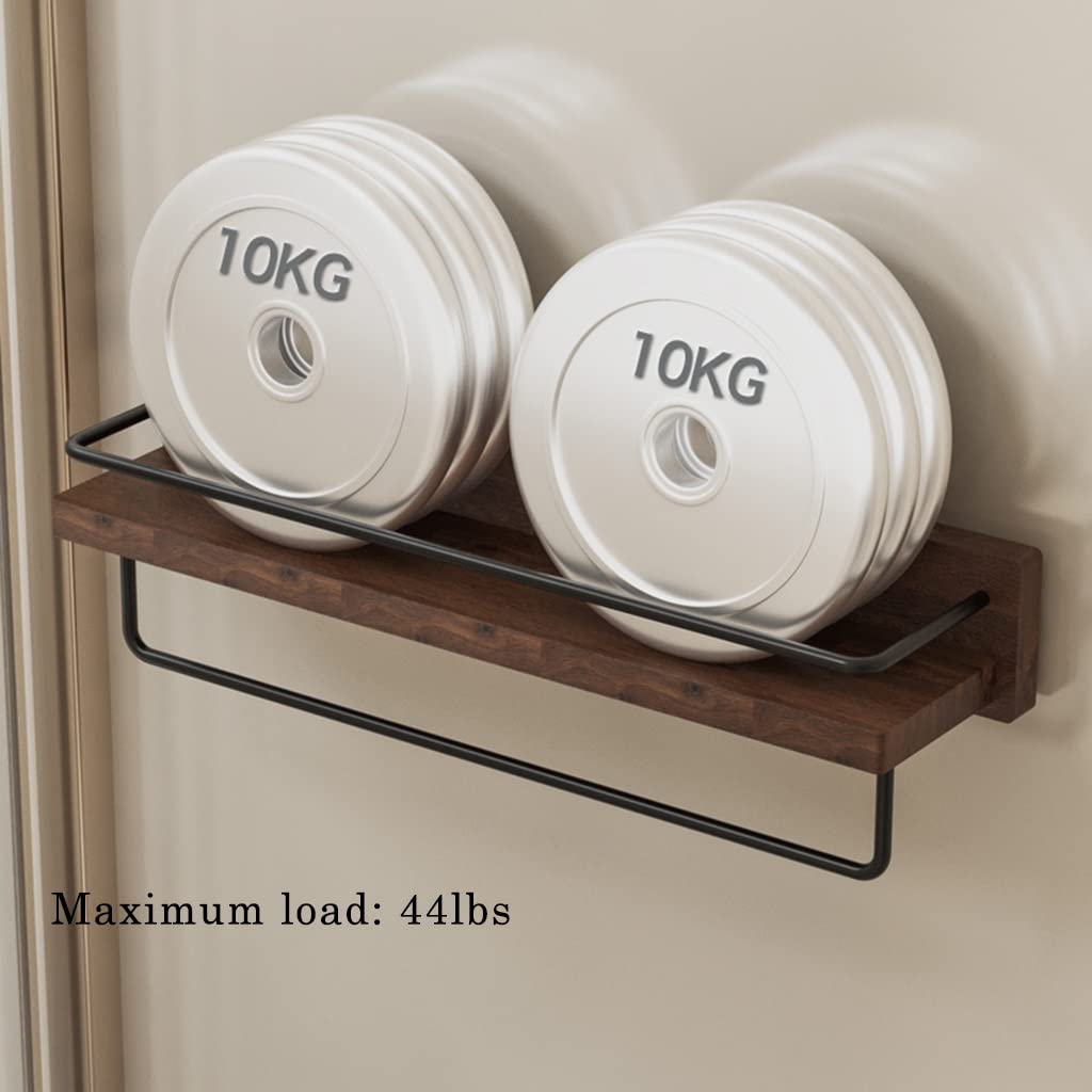 Floating Wall Mounted Bathroom Shelves with Towel Bar - 24 Inch Wooden Shelf for Bathroom, Bedroom, Living Room & Kitchen Storage - Perfect for Organizing Towels, Decor & Essentials