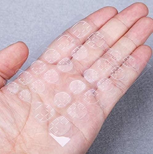 COSLUXE Clear Double-Sided Nail Glue Stickers - 144pcs Flexible Fake Nail Adhesive Tabs for Acrylic Nail Tips | Salon Quality, Easy Application | Perfect for Nail Extensions, Manicures & DIY Nail Art at Home