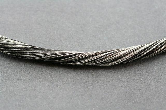 Japanese Silk Strand Necklace - Elegant Black & Silver Beaded Jewelry for Women | Perfect for Weddings, Parties & Special Occasions