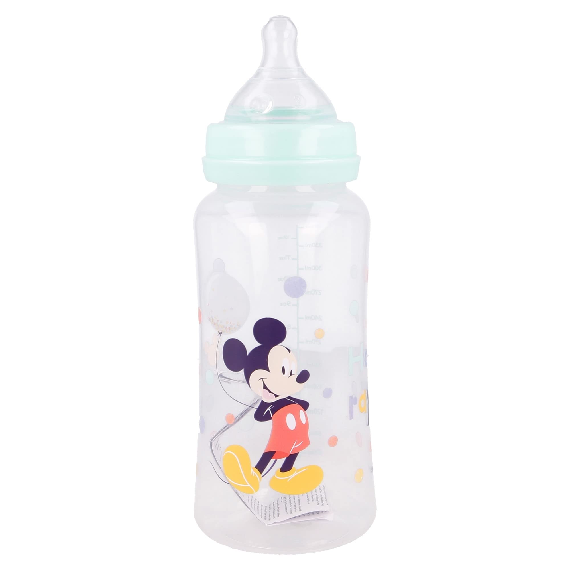 2-Pack 360ml Mickey Mouse Silicone Baby Bottles with Round Nipples - BPA-Free Leakproof Feeding Bottles for Infants, Toddlers & Travel