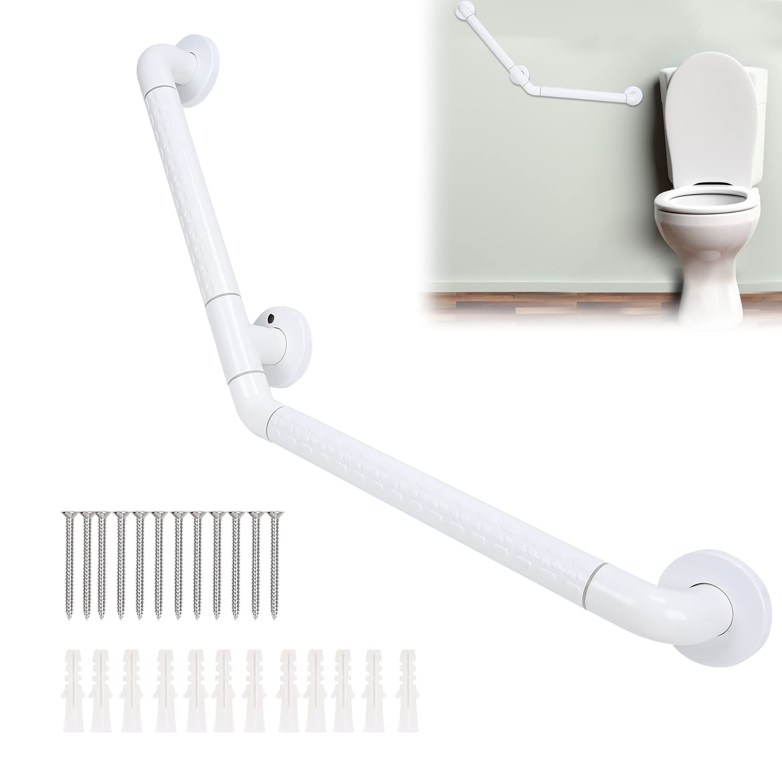 Non-Slip Bathroom Grab Bars - 300KG Weight Capacity Safety Handrail with Perforated Mounting for Elderly & Disabled - Perfect for Shower, Bathtub, and Toilet Safety