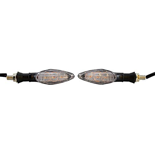 Universal Amber LED Motorcycle Turn Signal Lights - 2Pcs Front & Rear Indicators for Motorbikes - Durable Black Housing - Perfect for Cruisers, Sport Bikes & Custom Builds