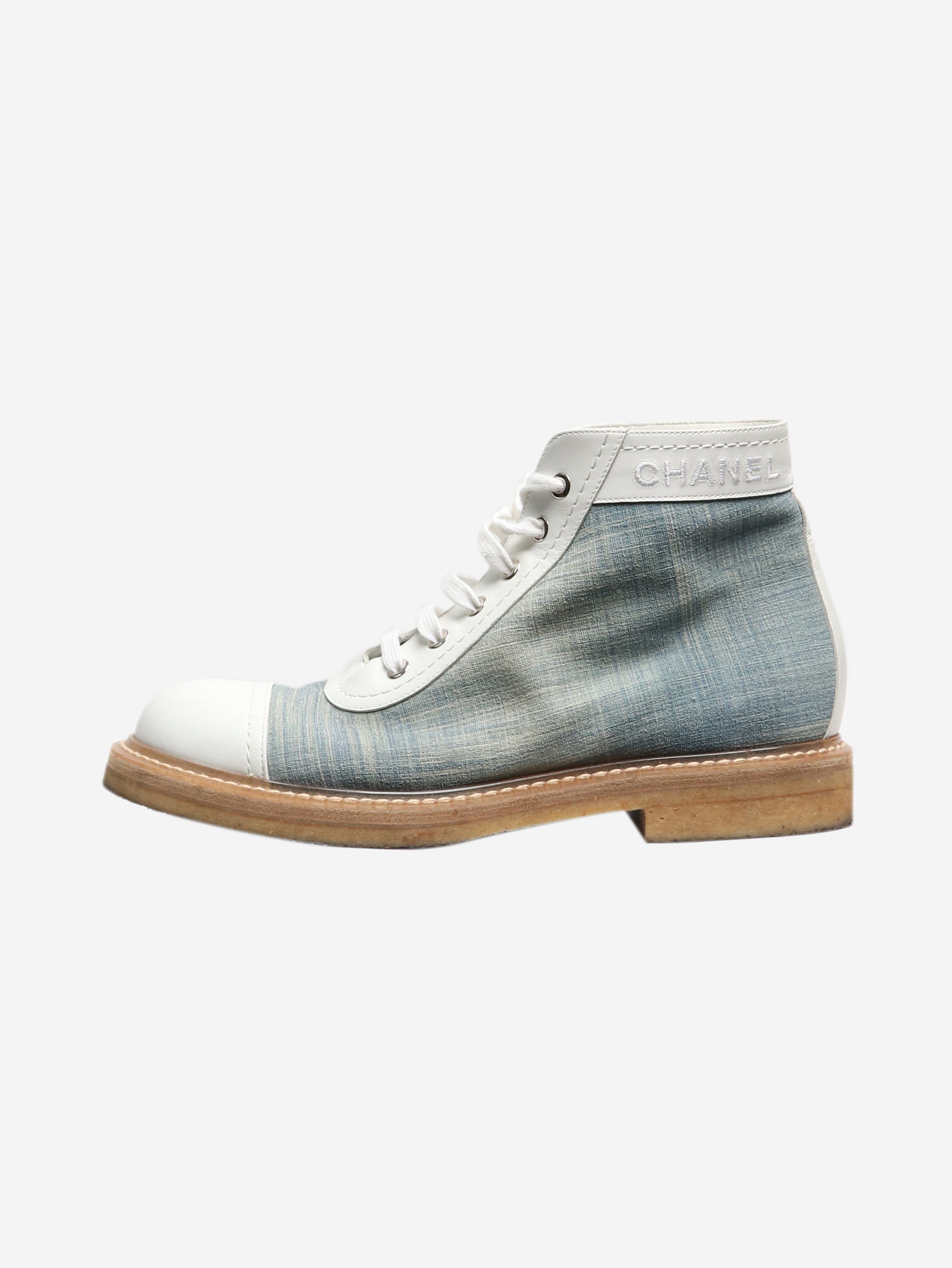 Blue Denim Glitter Ankle Boots Women's Size EU 39 (UK 6) - Stylish Party & Casual Fashion Footwear for Night Out, Date, and Everyday Wear