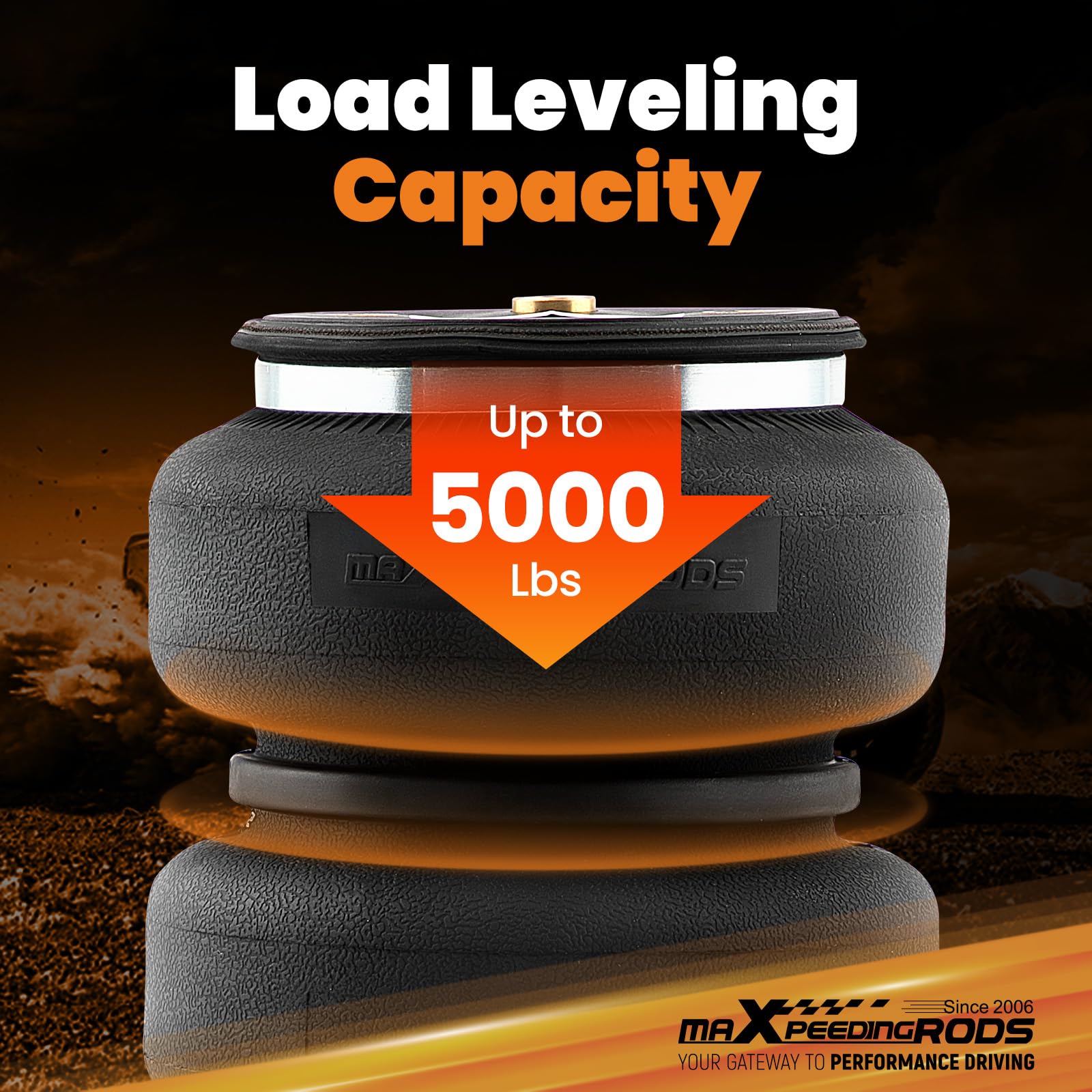 Maxpeedingrods 5000 lbs Heavy Duty Air Helper Spring Bags with Air Fittings - Universal Fit for Ford, Dodge, Chevy & GMC Trucks - G 1/8