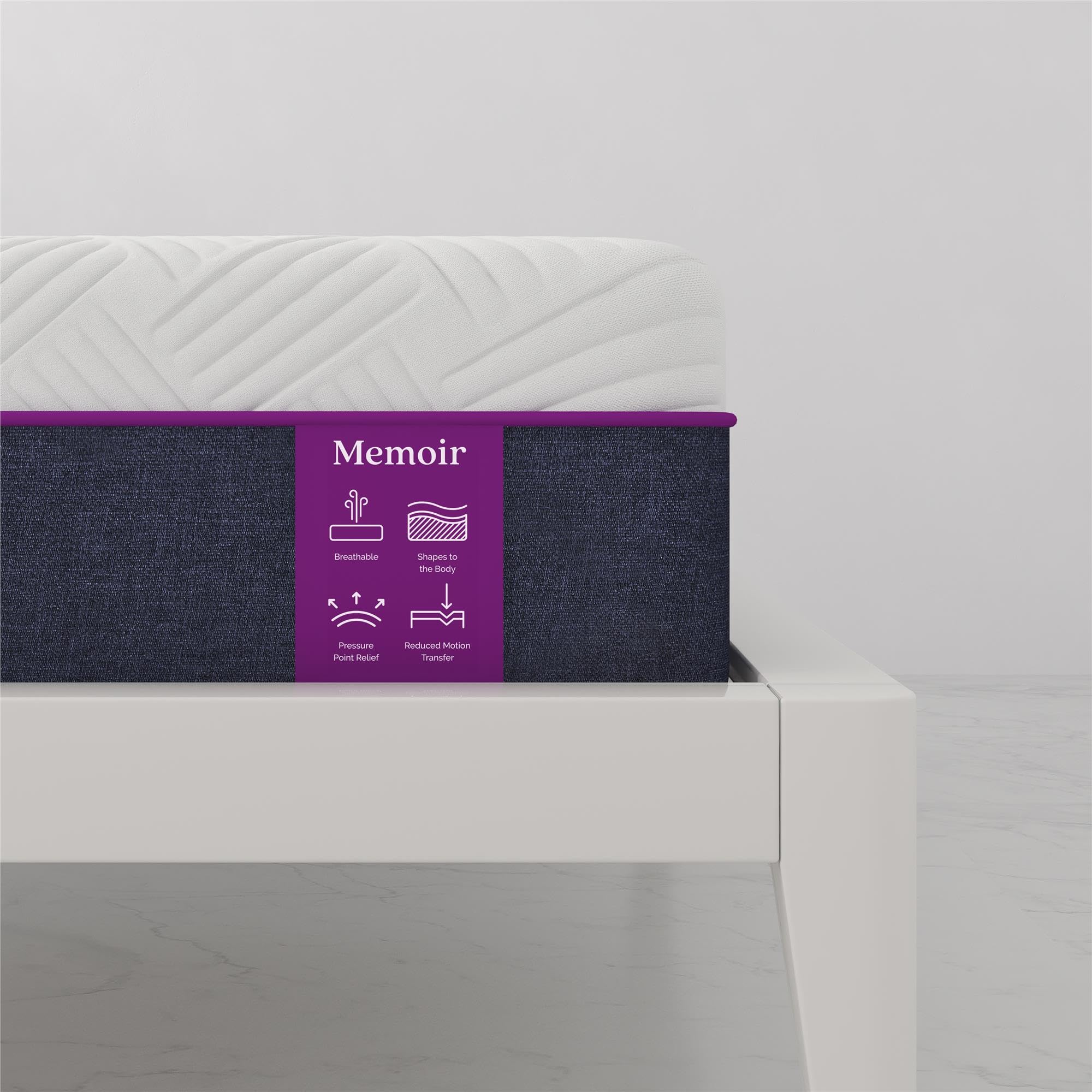 Signature Sleep Memoir 10 Inch Medium Firm Memory Foam Mattress - CertiPUR-US & OEKO-TEX Certified - Full Size Bed Mattress in White - Perfect for Guest Rooms, Dorms & Small Apartments