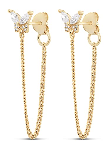 14K Gold Plated / CZ Butterfly