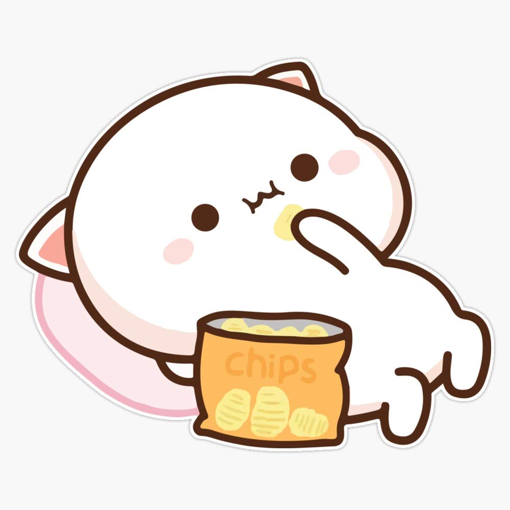 Peach and Goma Mochi Cat Chips Vinyl Sticker Decal - 5