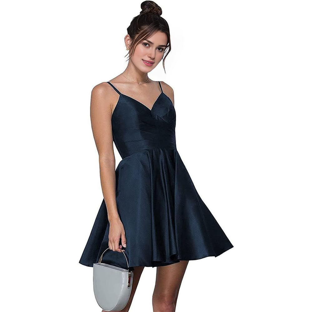 Elegant Short Homecoming Dresses for Women 2024 - Spaghetti Strap Satin Party Dresses | Perfect for Prom, Cocktail Parties & Special Occasions