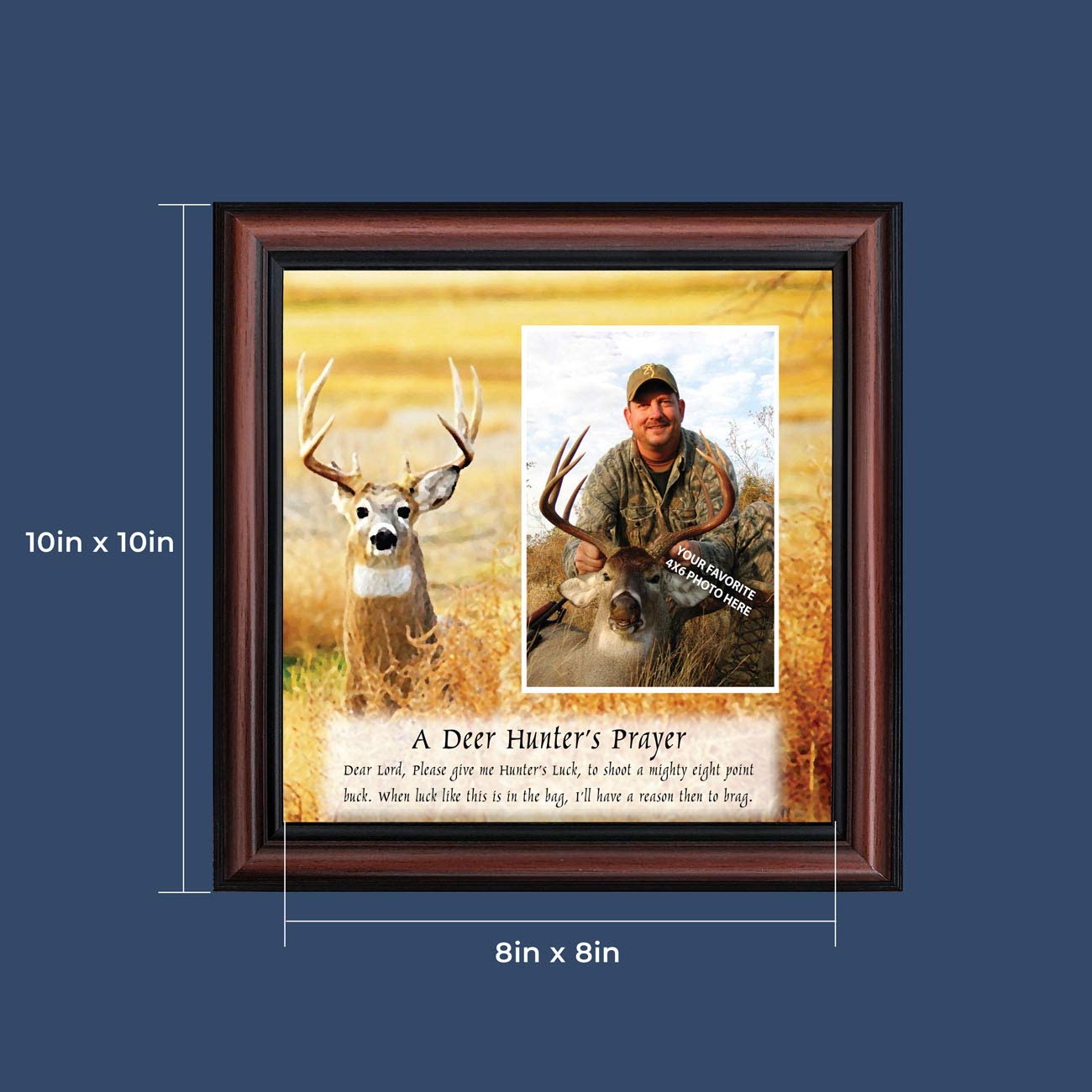 Crossroads Home Décor A Deer Hunter's Prayer Framed Hunting Picture 9707W - Rustic Cabin Wall Art for Hunting Lodge, Man Cave & Outdoor Enthusiast Decor