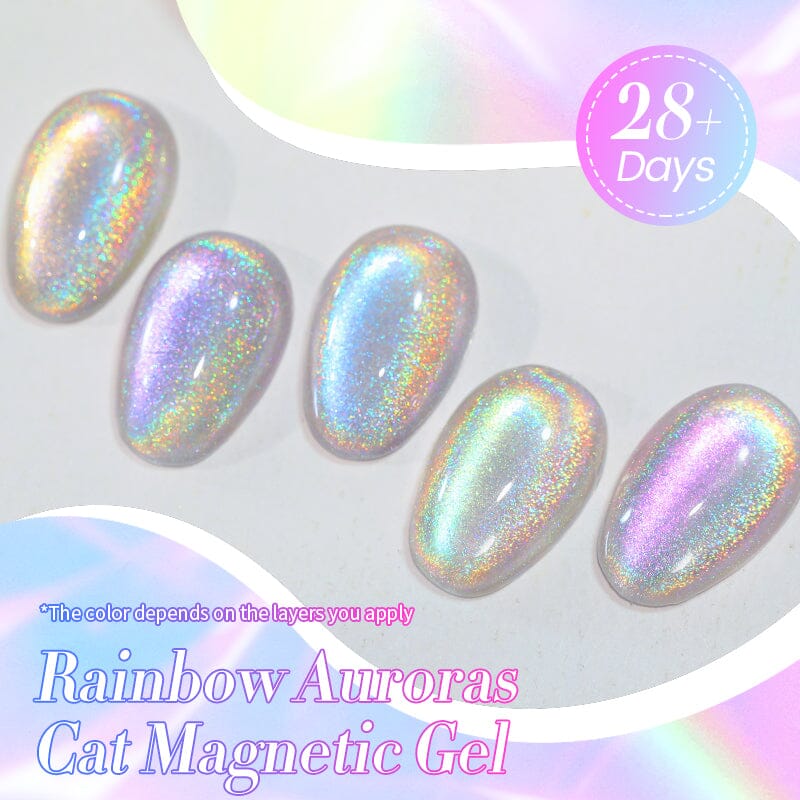 Auroras Rainbow Cat Magnetic Gel RA05 - 10ml Nail Polish for Stunning Cat Eye Effect - Perfect for Nail Art, Manicures, and Special Occasions