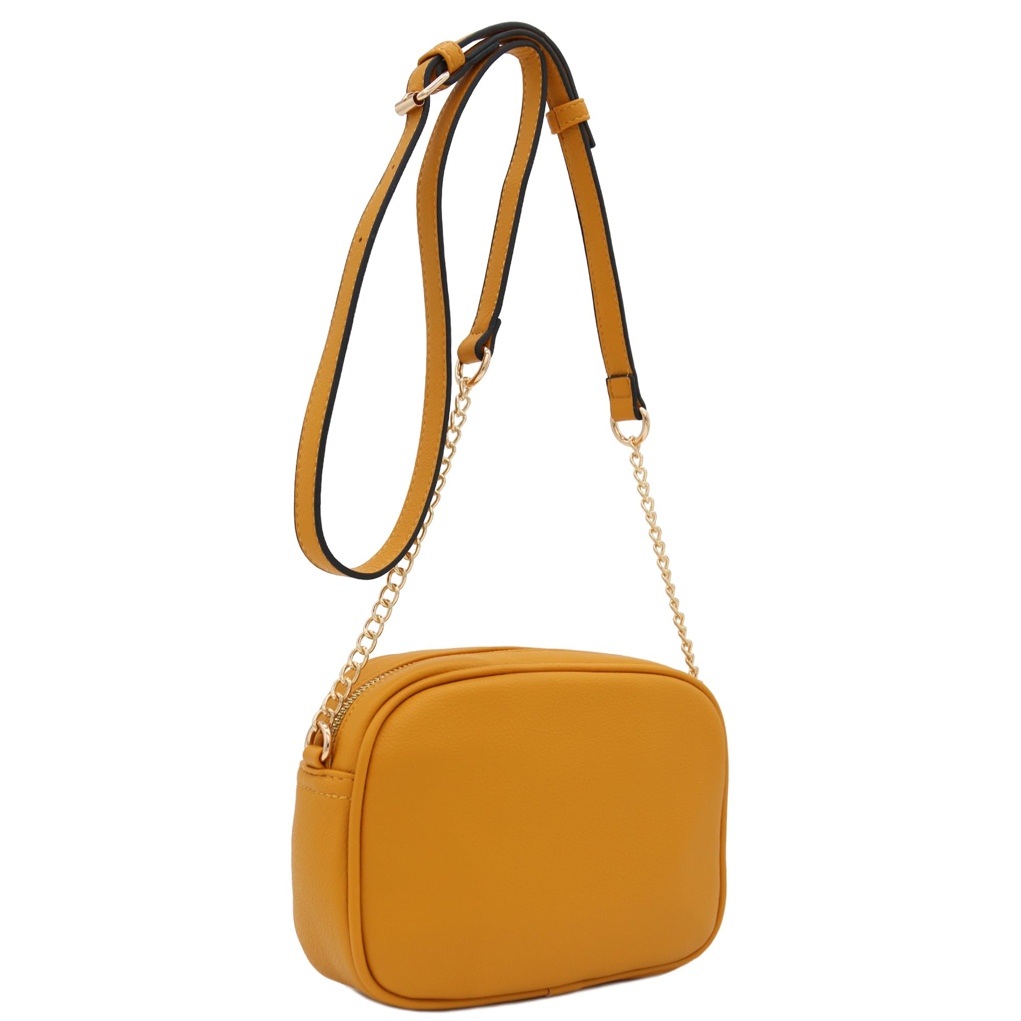 FashionPuzzle Chevron Quilted Crossbody Camera Bag with Adjustable Chain Strap & Tassel - Stylish Women's Purse for Travel, Photography & Everyday Use