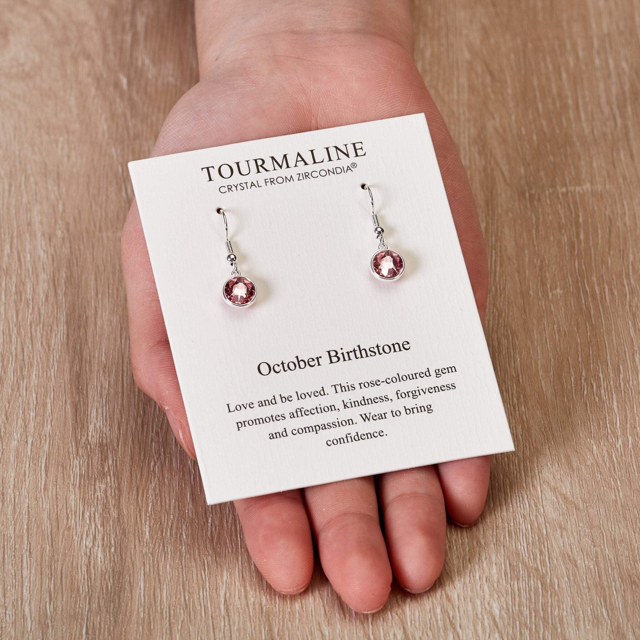 Pink Tourmaline October Birthstone Earrings for Women - Elegant Gift
