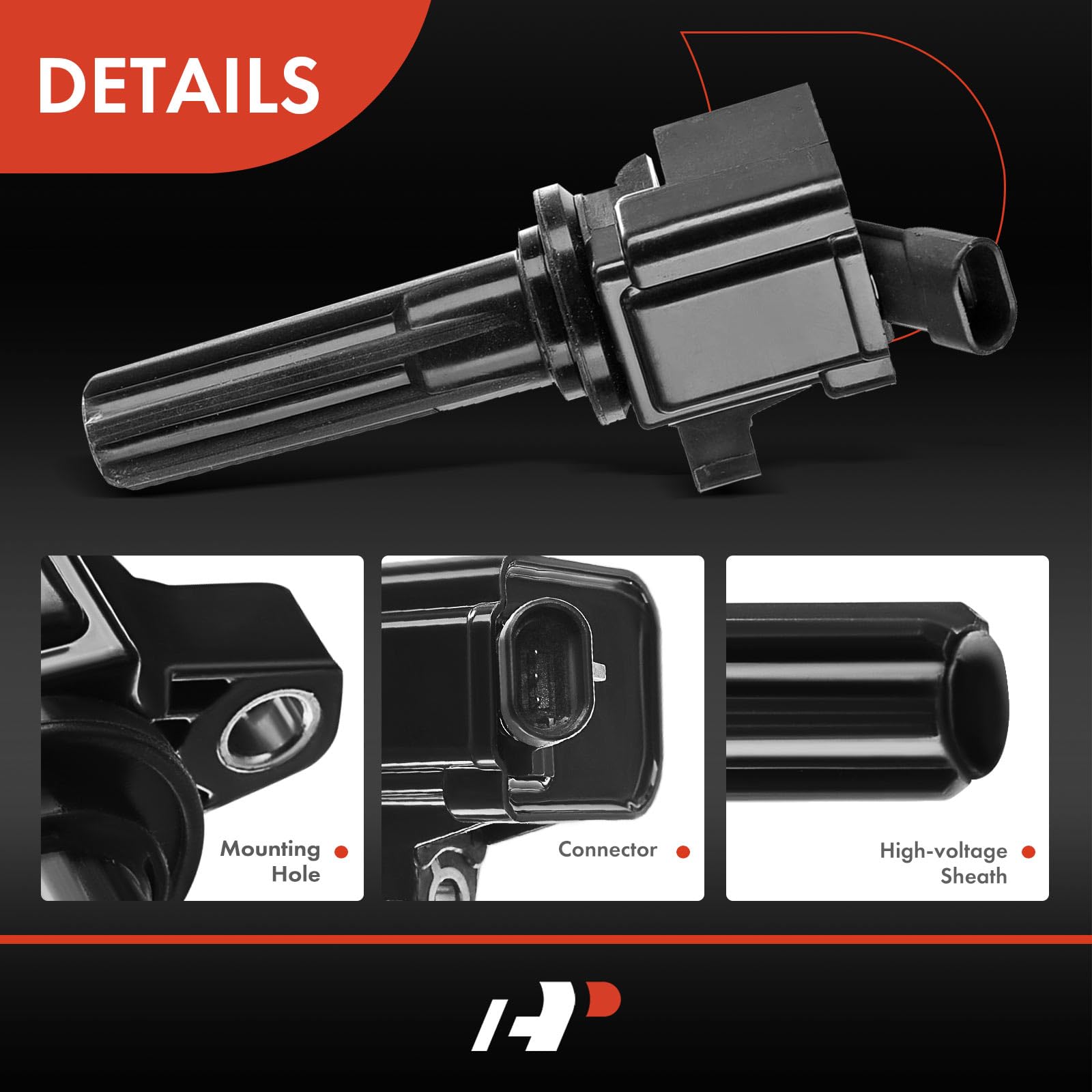 Premium Ignition Coil Pack Compatible with Chevrolet Colorado 2007-2012, GMC Canyon 2007-2012, Envoy 2006-2009 & Hummer H3 2007-2010 - 2.9L 3.7L 4.2L Engine Replacement Part (UF-497) - Improve Engine Performance & Fuel Efficiency