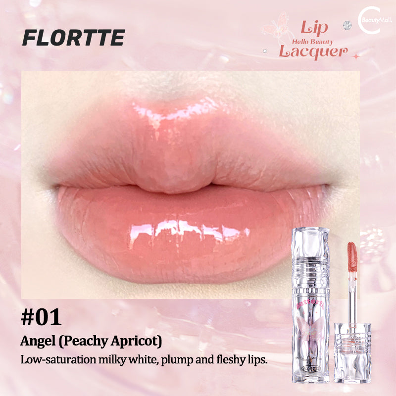 FLORTTE Gorgeous Merlia Lip Lacquer - Long Lasting Glossy Lipstick with Hydrating Formula, Vegan & Cruelty Free - Perfect for Date Night, Parties & Everyday Wear