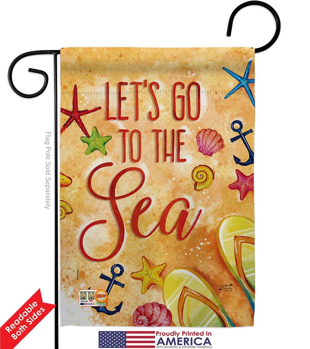 Coastal Beach Garden Flag Set - Double-Sided Tropical Shells Design for Outdoor Summer Decor