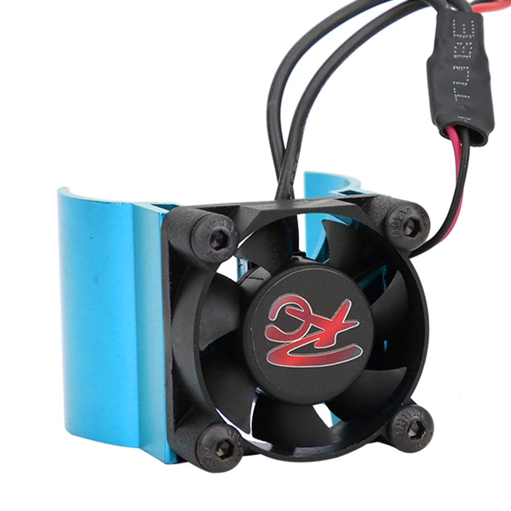 Minifinker RC Car Heat Sink with High-Speed Auto Fan - Temperature Sensor Cooling System for 1/10 Axial RC Cars (Blue) | Perfect for Off-Road Racing & High-Performance RC Models