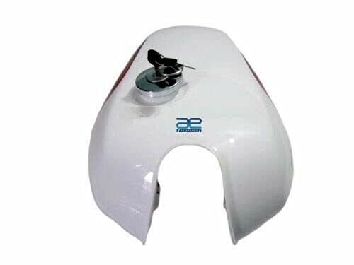 Yamaha RD350LC 1980-1981 Fuel Tank - White Painted Gas Petrol Tank with Cap & Key - Replacement for Motorcycle Restoration & Classic Bike Parts