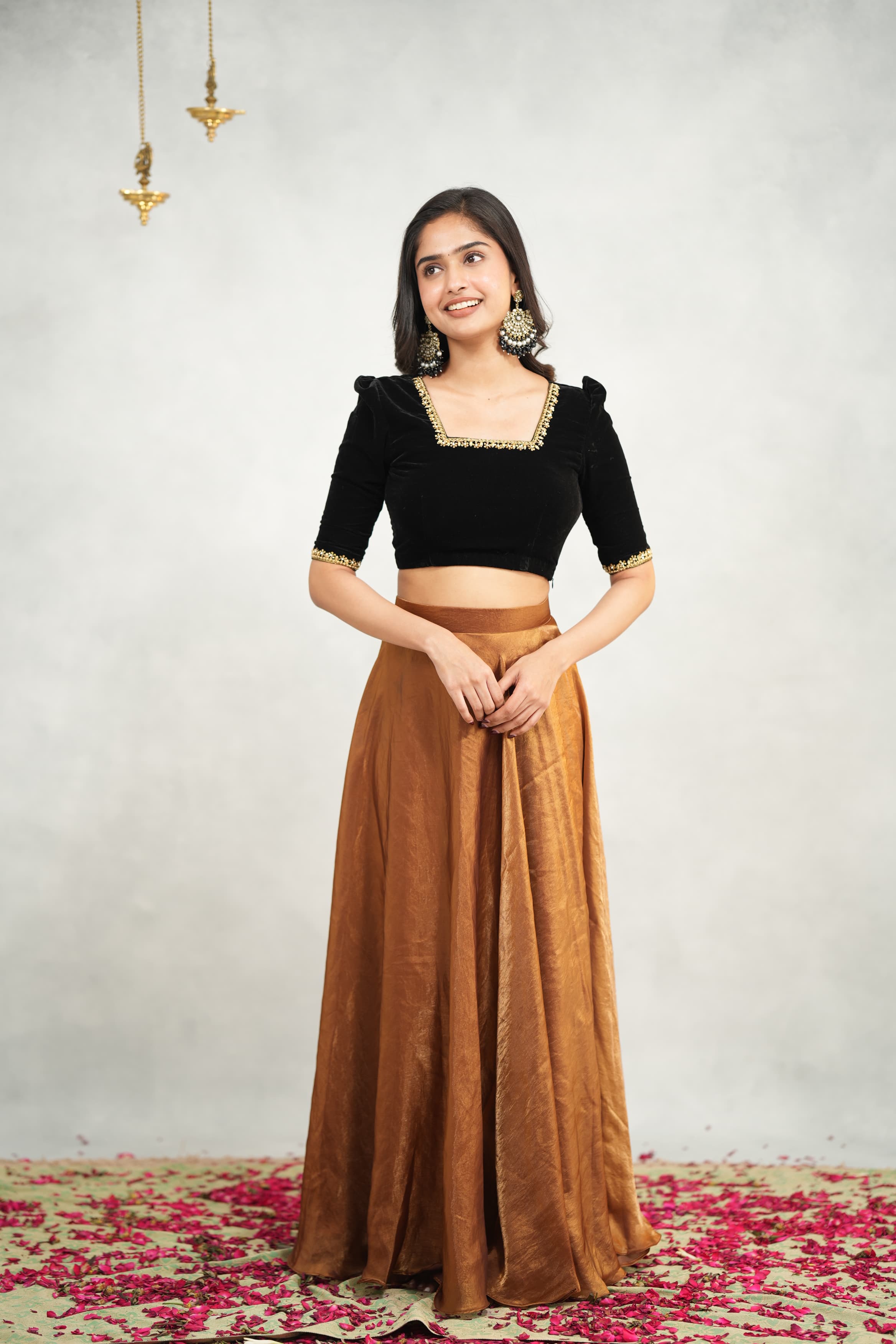 Mirnalini Premium Designer Croptop and Skirt Set - Women's Fashion Outfit for Party, Date Night & Summer Wear | DD738