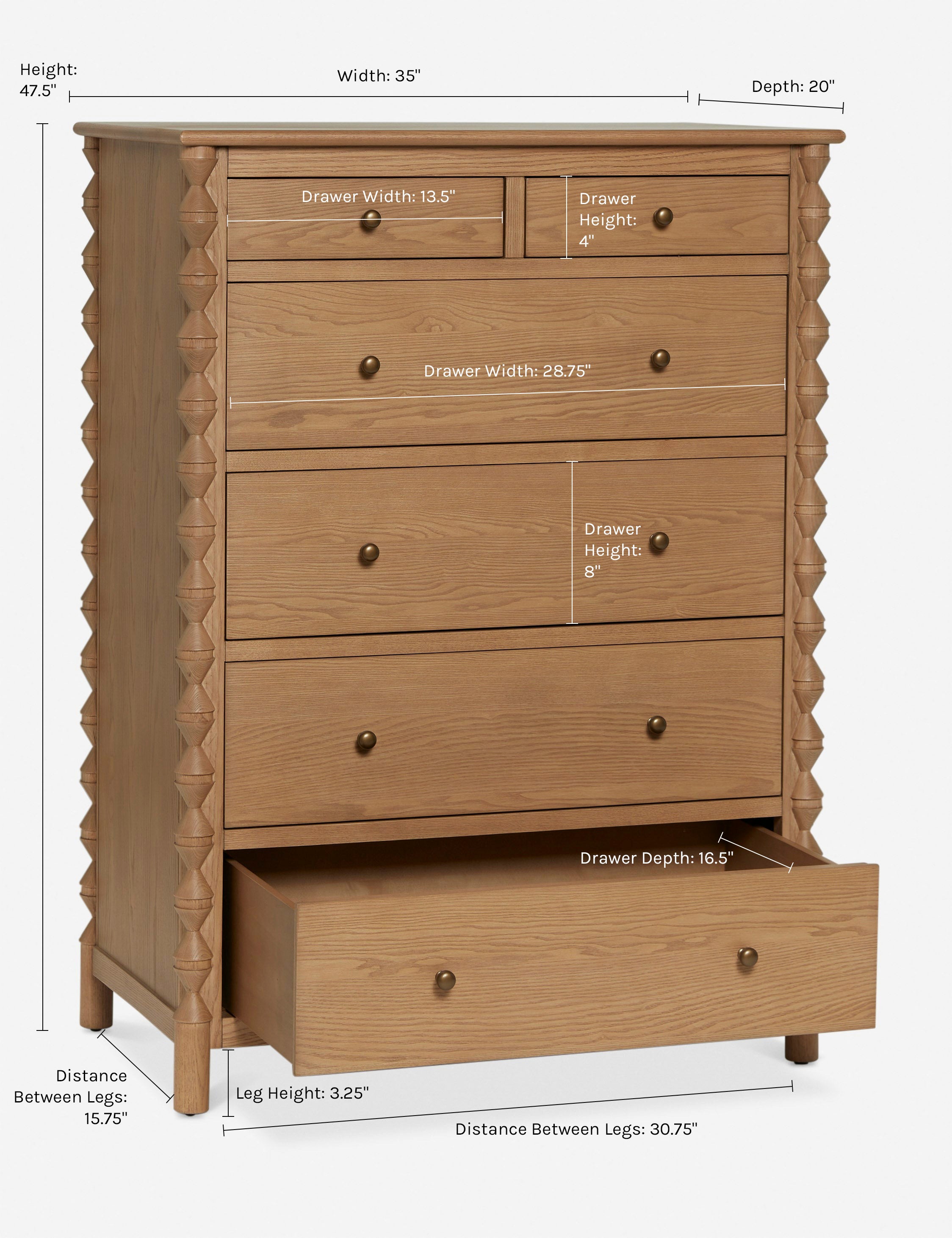 Topia 6 Drawer Dresser by Ginny Macdonald - Modern Wooden Chest of Drawers for Bedroom & Closet Organization | Perfect for Home Storage and Decor