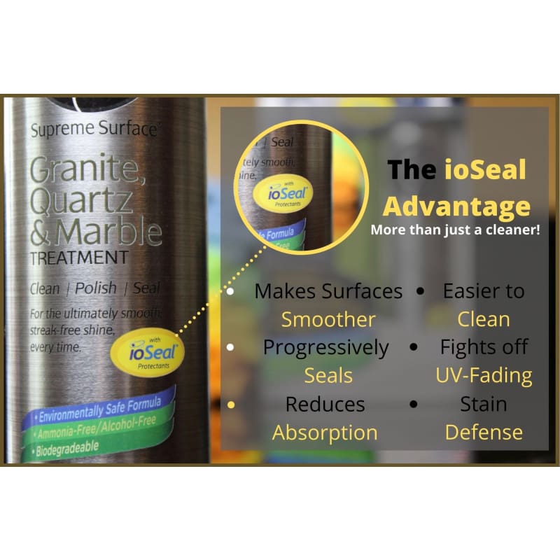 All-in-One Stone Care Kit - Cleaner, Polish & Sealer (8 fl oz Spray) for Granite, Marble & Countertops – Perfect for Kitchen & Bathroom Surfaces