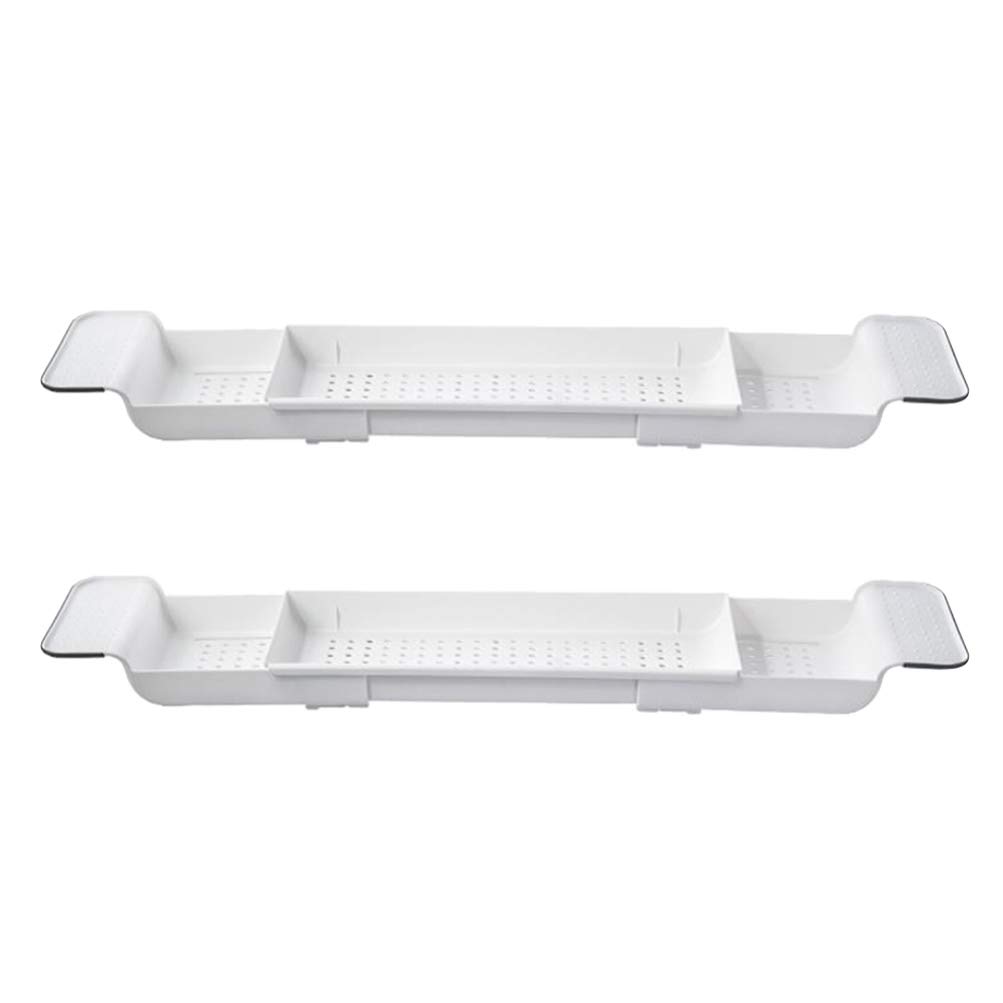Healifty Expandable Dish Drying Rack - 2 Pack Bathtub Caddy & Sink Draining Tray for Kitchen, Bathroom, Shower - Space Saving Utensil Organizer for Dishes, Sponges & Toiletries - Perfect for Small Apartments & RVs