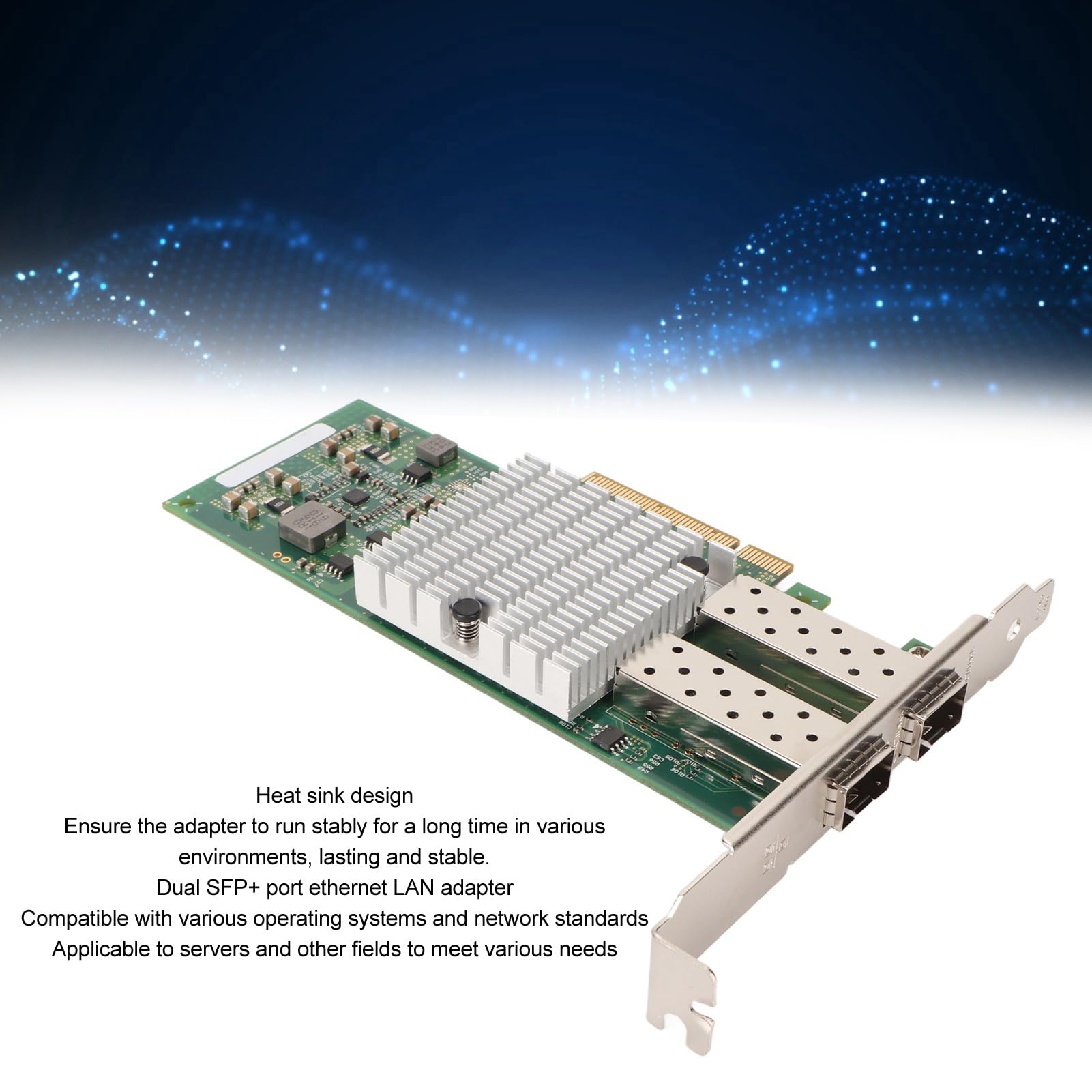 10Gb Ethernet NIC Network Card - Dual SFP Ports, 82599ES Controller, PCIe Hot Swappable for X520 DA2 E10G42BTDA | High-Speed Server & PC Network Adapter for Data Centers, Cloud Computing & Enterprise Networking