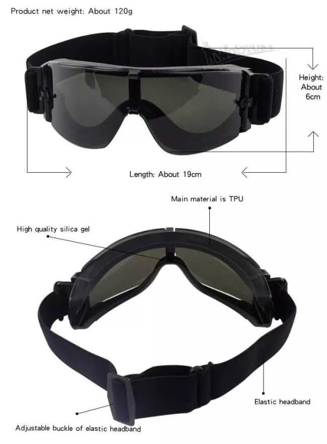 Wosport WST Outdoor Anti Fog ATF Goggles - Clear Lens Safety Glasses for Cycling, Skiing, Shooting & Work Protection