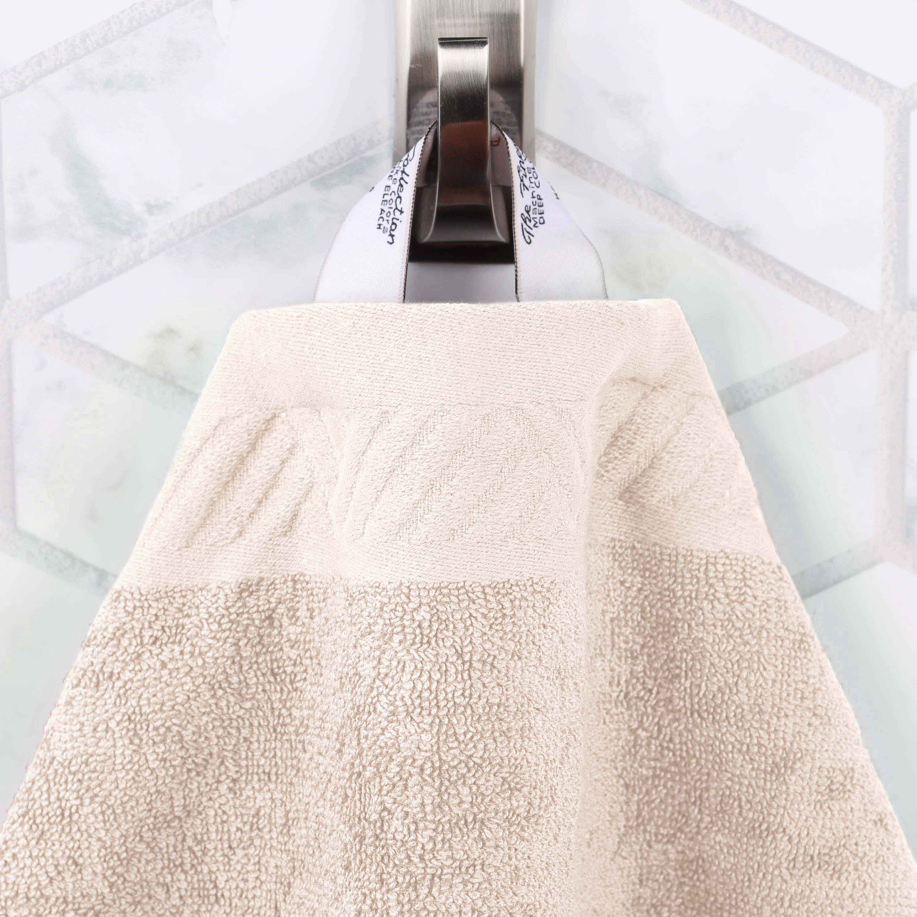 Luxury 6-Piece Egyptian Cotton Towel Set - Basketweave Jacquard & Solid Design - Ultra Soft & Absorbent Bath Towels for Spa, Hotel, or Home Use