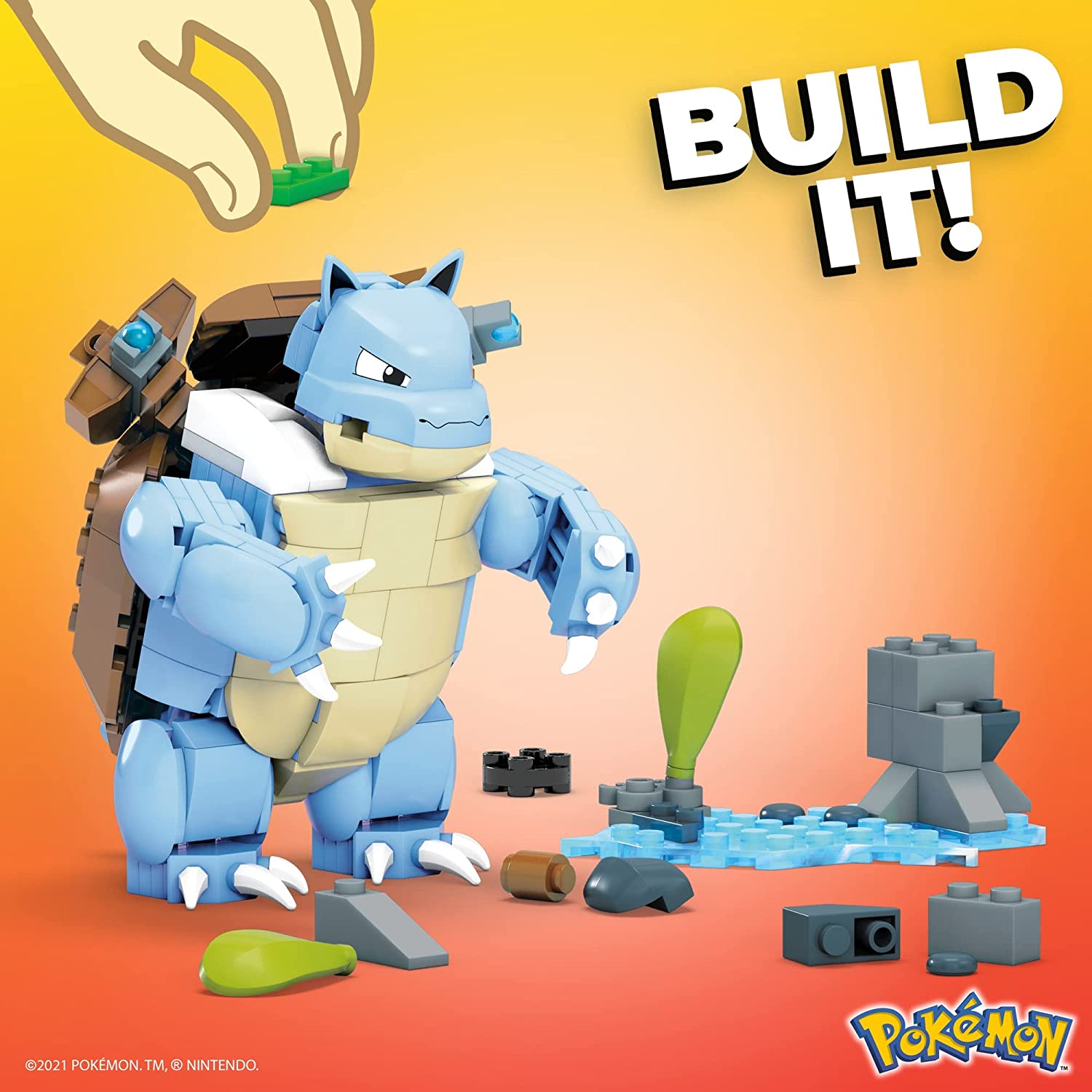 MEGA CONSTRUX Pokemon Blastoise Building Set FPM99 - Creative STEM Toy for Kids, Perfect for Collectors & Pokemon Fans | Birthday Gifts, Room Decor, and Interactive Play