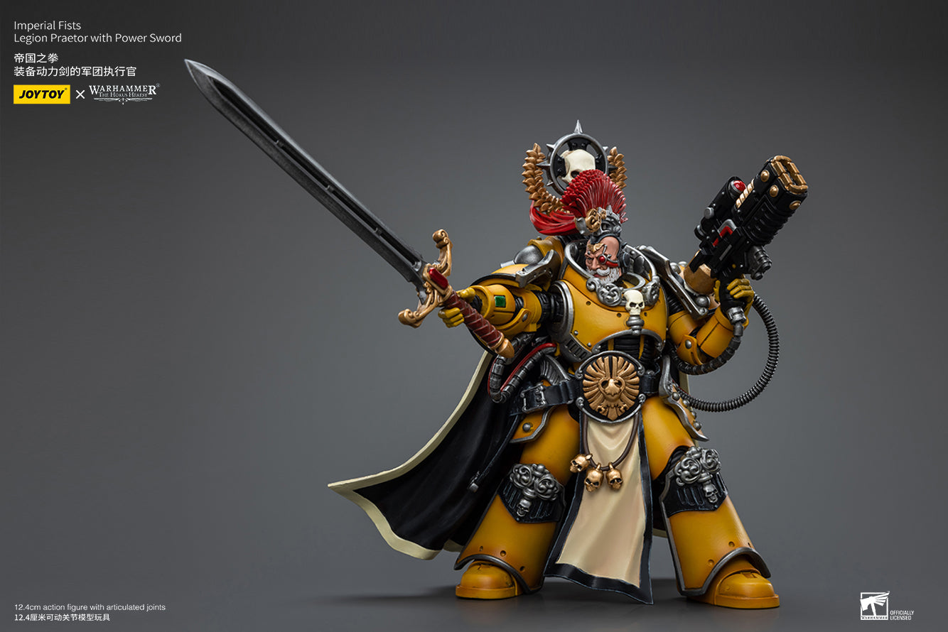 JOYTOY 1/18 Scale Warhammer The Horus Heresy Imperial Fists Legion Praetor Action Figure with Power Sword & Fafnir Rann - Collectible Reissue for Display & Wargaming Scenes
