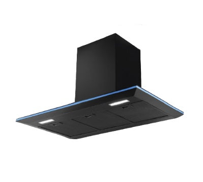 Ellane EH 2690 90cm Black Stainless Steel Designer Chimney Range Hood & WG 2SV 80cm 2-Burner Tempered Glass Gas Cooktop with Safety Features - Modern Kitchen Ventilation & Cooking Solution for Home Chefs