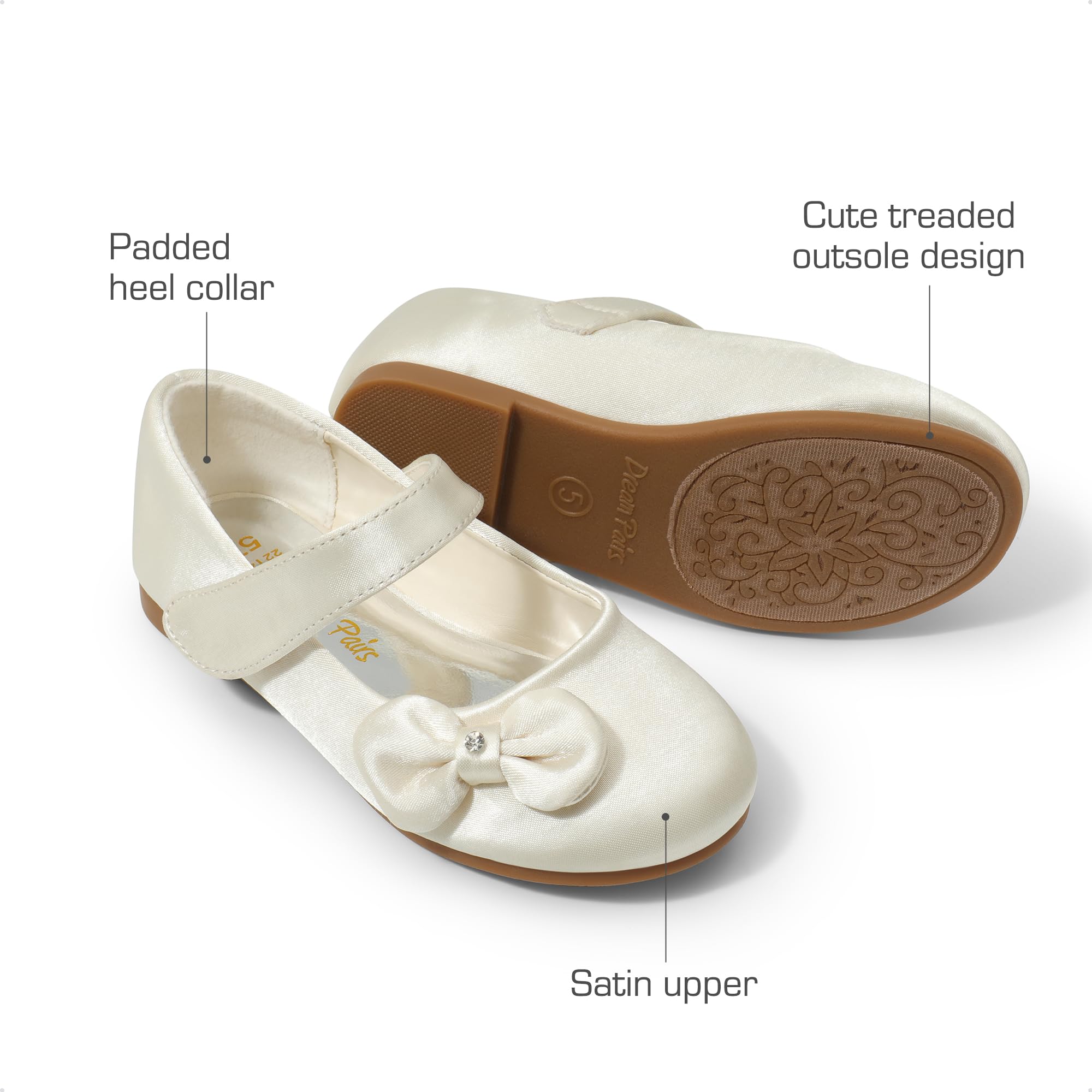 DREAM PAIRS Toddler Girls Mary Jane Flats - Side Bow Ballet Shoes for Toddlers & Little Girls | Perfect for Weddings, Parties, School & Special Occasions