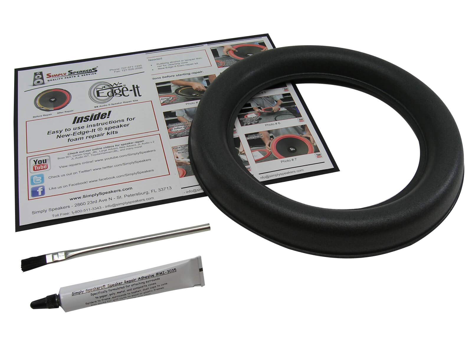 JL Audio 10 Inch W7 Foam Speaker Repair Kit - Super Wide Roll, 10W7, FSK-10JL-W7-1 (Single) - Perfect for Car Audio and Home Theater Systems