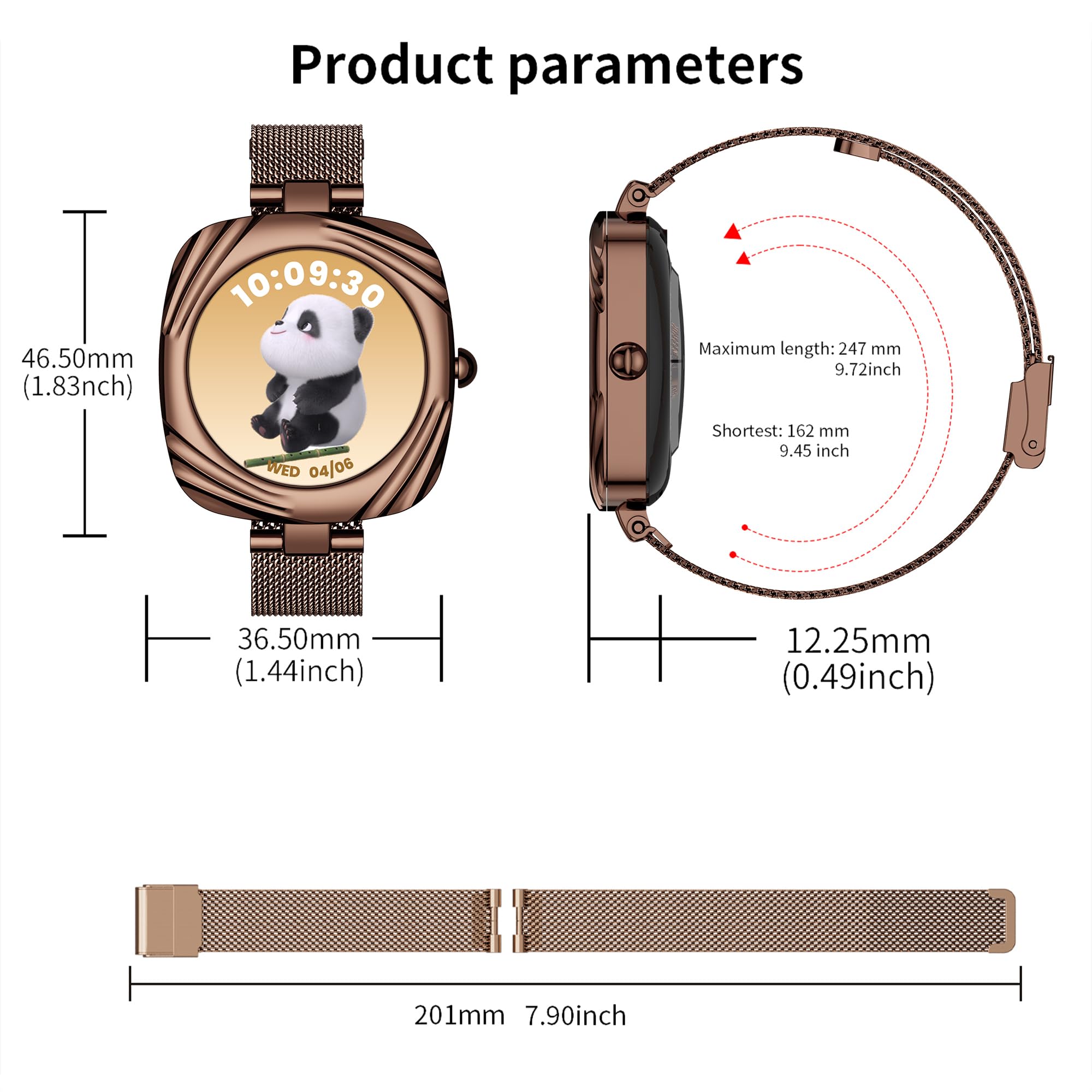 Smart Watch for Women with Heart Rate Monitor, Sleep Tracker & Fitness Modes - Bluetooth Call Smartwatch Compatible with Android & iOS - Perfect for Workouts, Running & Daily Health Tracking (Coffee)