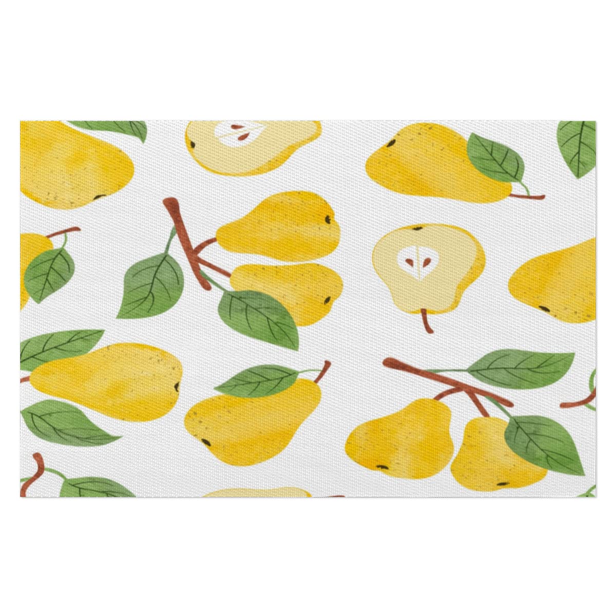 4-Pack Fruit Pear Square PVC Placemats - Heat & Stain Resistant, Washable Table Mats for Kitchen & Dining Room Decor | Perfect for Dinner Parties, Daily Meals & Home Decoration